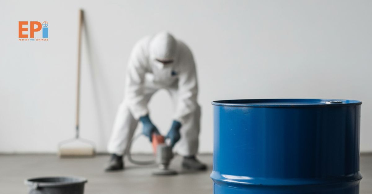 Gambar cat epoxy lantai per kg dan drum untuk pengecatan lantai beton.