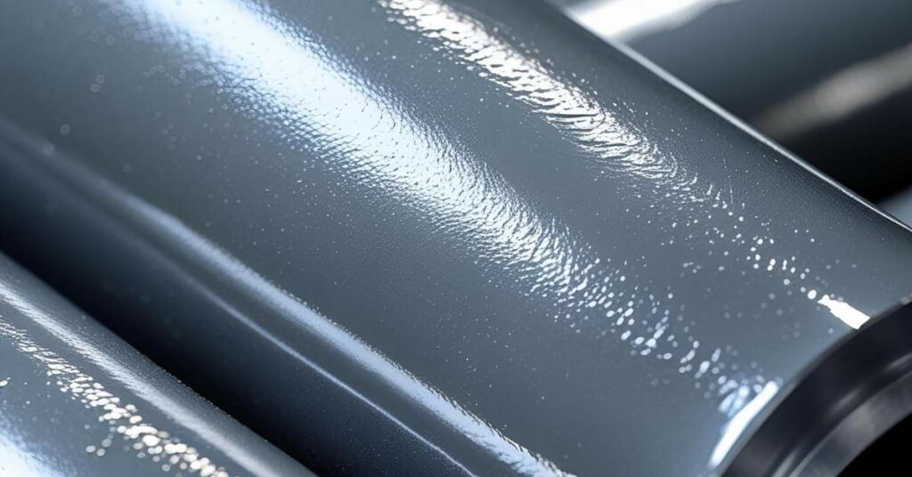 Pipa industri sedang dilapisi chemical resistance coating oleh teknisi profesional untuk perlindungan terhadap bahan kimia agresif.