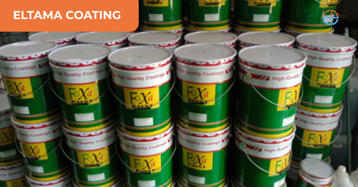 Tumpukan kaleng FOXA PAINT dengan label “High Quality Coatings” siap dikirim untuk kebutuhan cat protective paint berkualitas dari ELTAMA COATING.