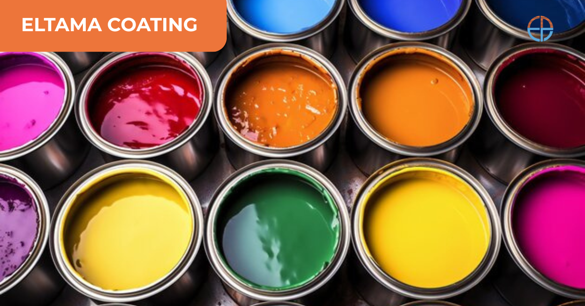 Beragam warna cerah cat dekoratif dalam kaleng terbuka, menampilkan pilihan warna FOXA PAINT dari ELTAMA COATING untuk kebutuhan finishing estetis dan interior.