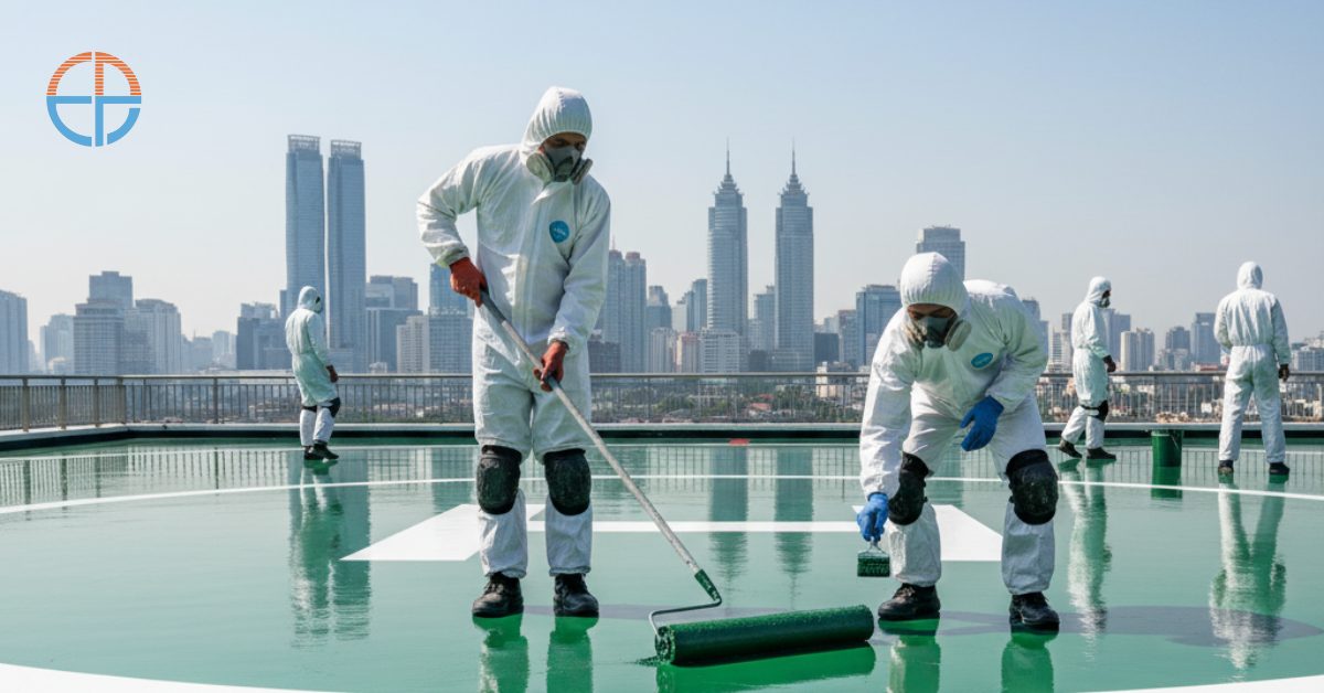 Kontraktor Epoxy Lantai Helipad Jakarta Selatan | PT. Eltama Prima Indo