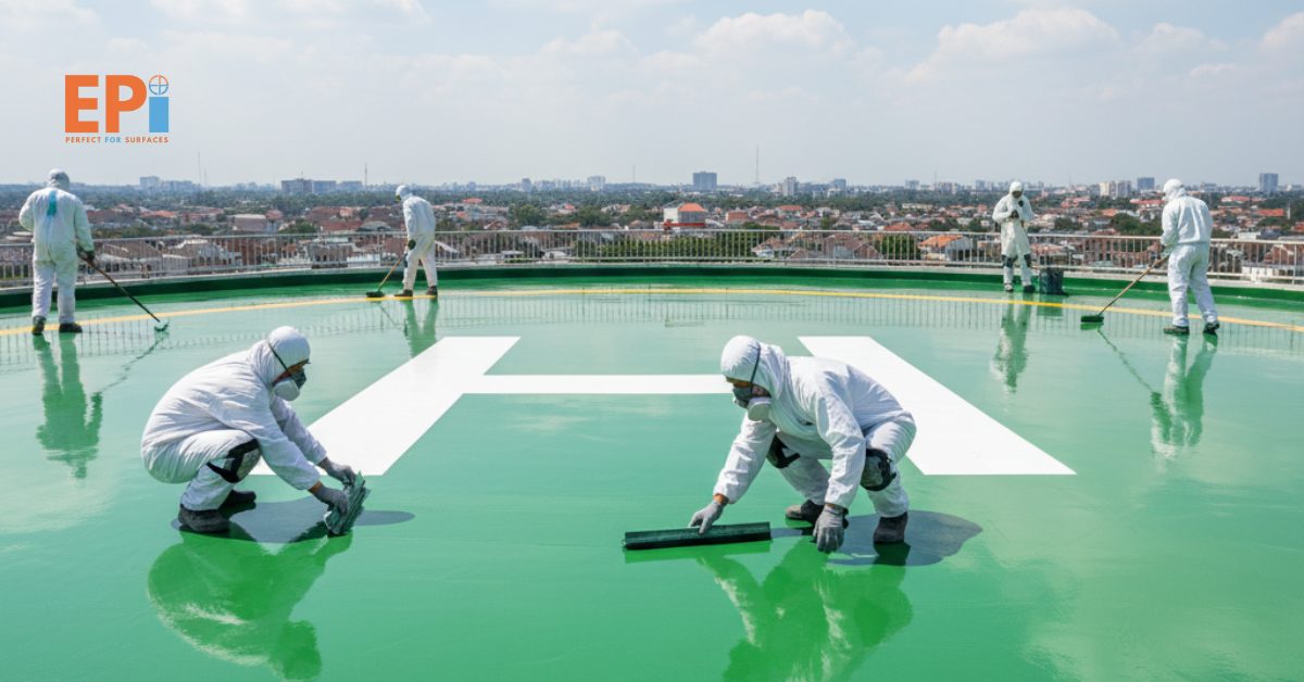 Jasa Epoxy Lantai Helipad Depok | PT. Eltama Prima Indo