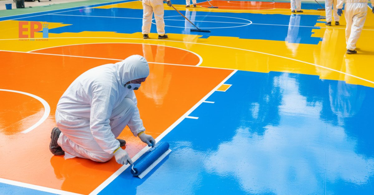 Jasa Cat Lapangan Basket Outdoor | PT. Eltama Prima Indo