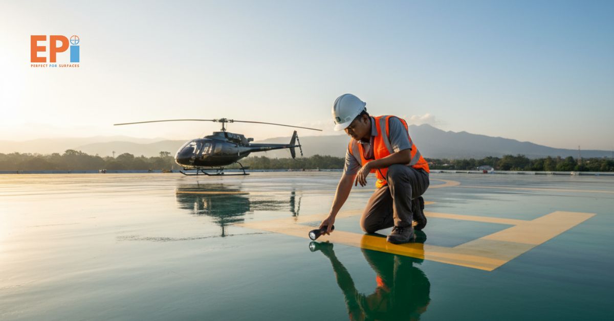 Jasa Epoxy Lantai Helipad Bogor – Eltama Coating