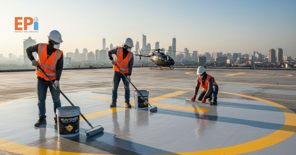 Jasa Epoxy Lantai Helipad Jakarta Selatan – Eltama Coating
