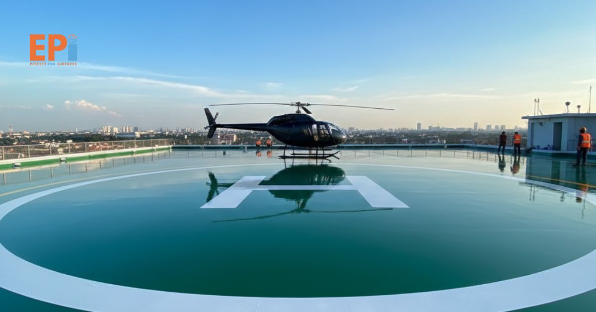 Jasa Epoxy Lantai Helipad Tangerang
