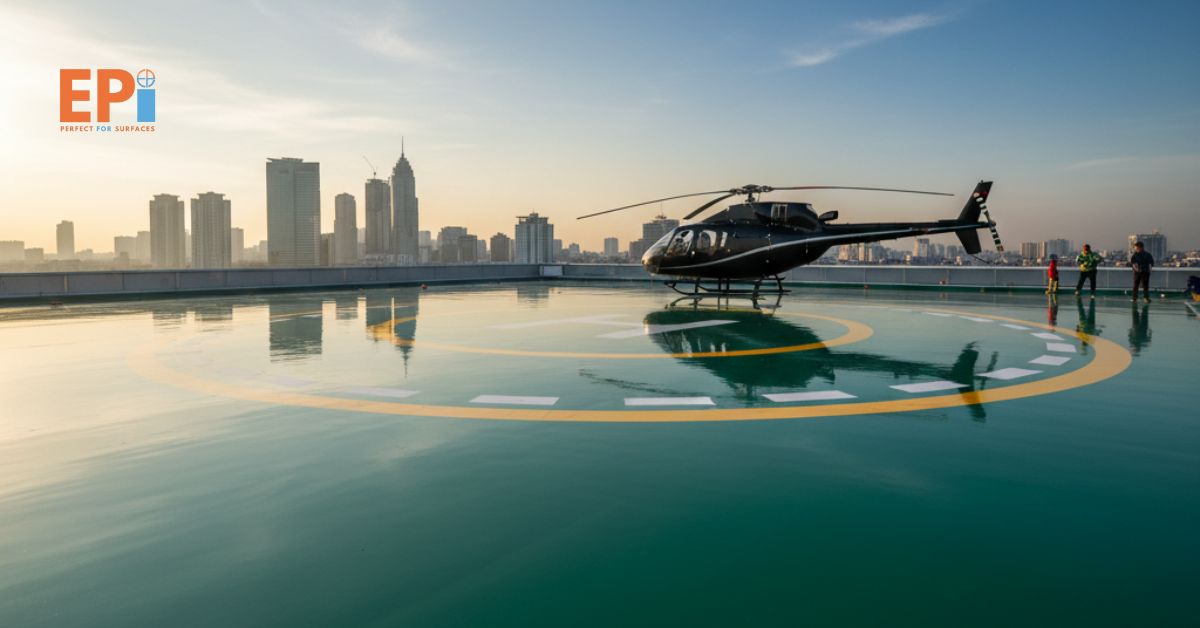 Kontraktor Epoxy Lantai Helipad Bekasi | Eltama Coating