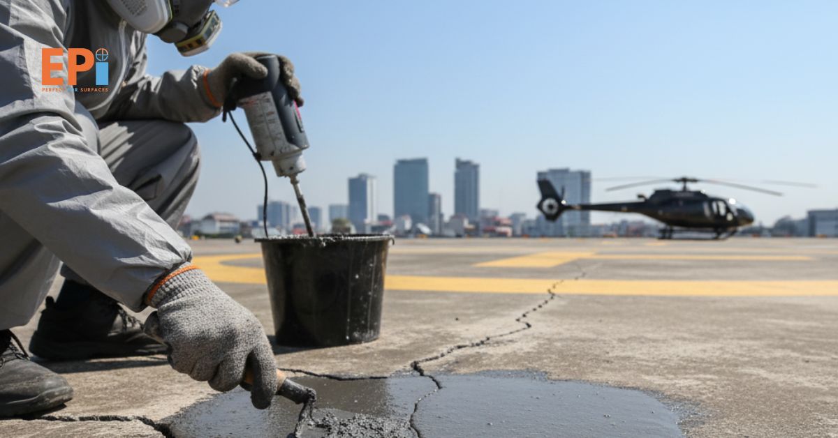 Kontraktor Epoxy Lantai Helipad Depok – Eltama Coating