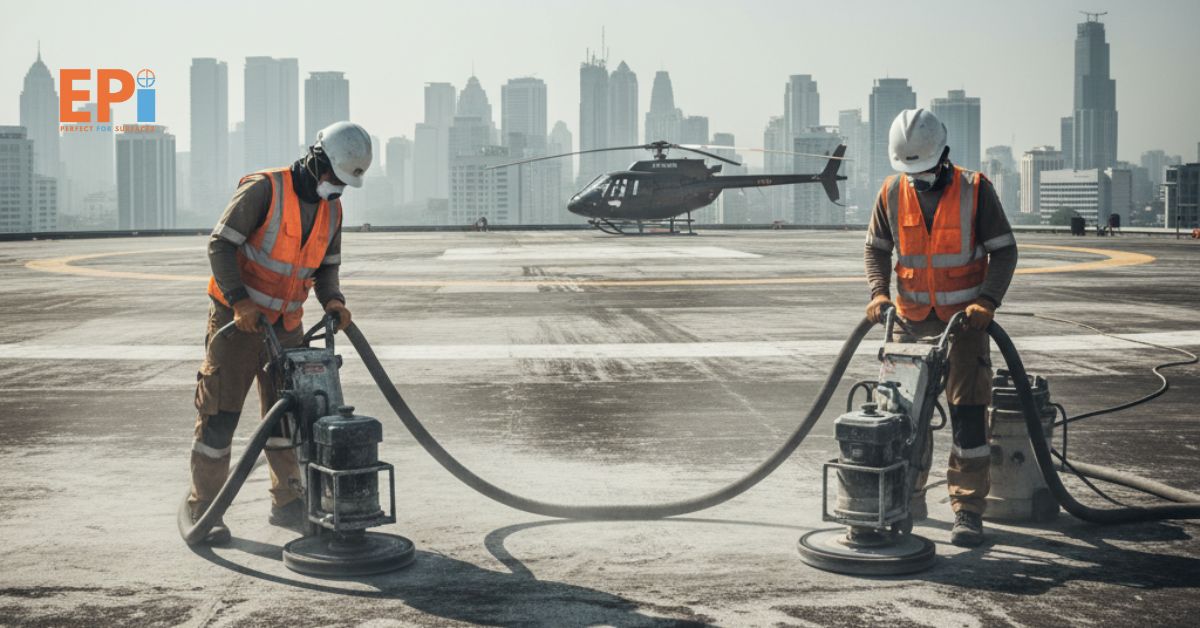 Kontraktor Epoxy Lantai Helipad Jakarta Barat