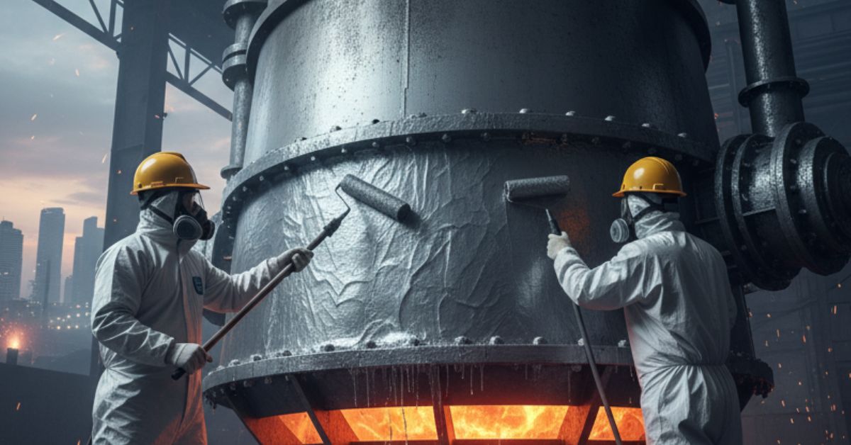 Spesialis pengecatan tungku peleburan Jakarta Pusat mengaplikasikan epoxy heat resistant coating untuk perlindungan maksimum