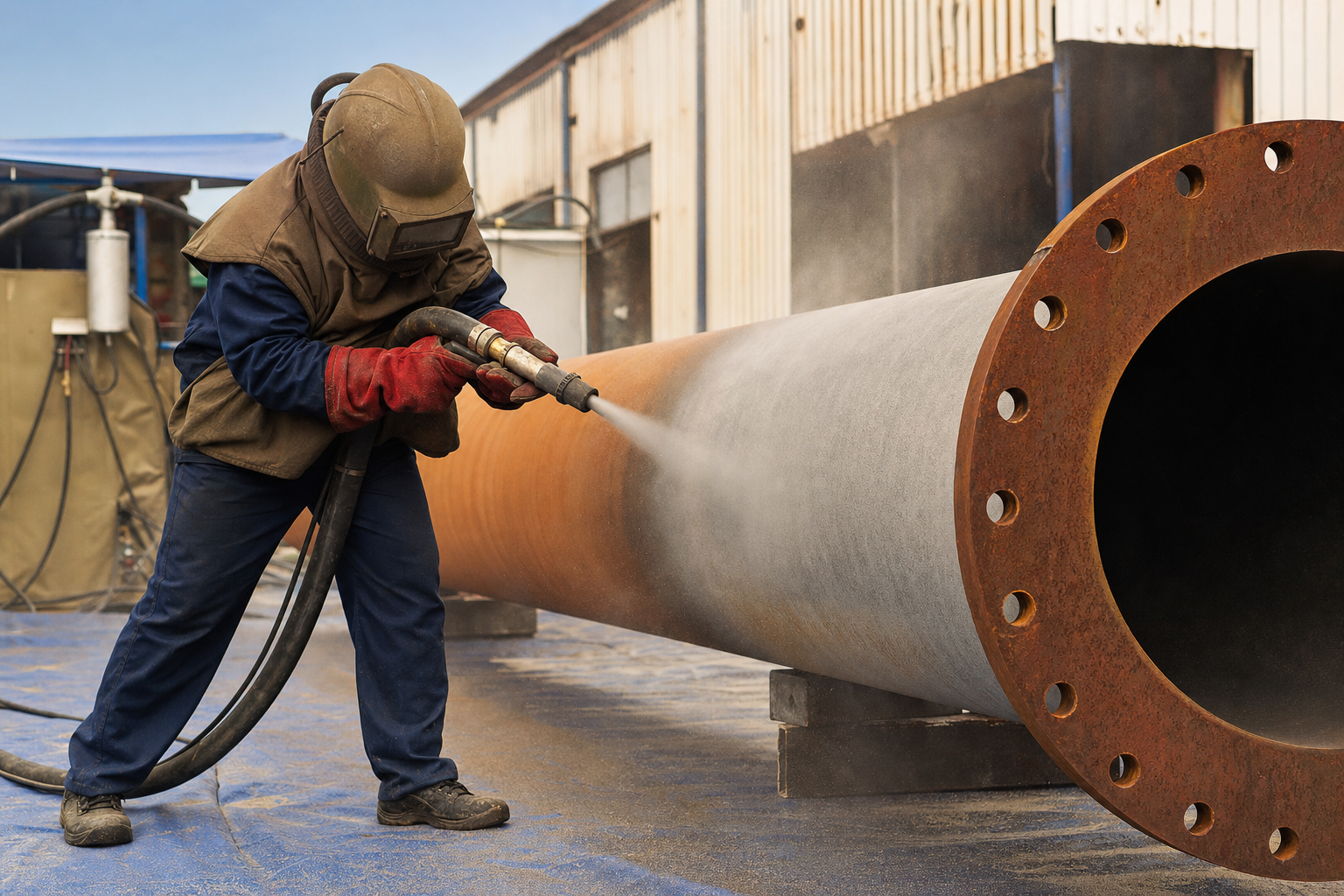 Jasa Sandblasting Pipa Balikpapan