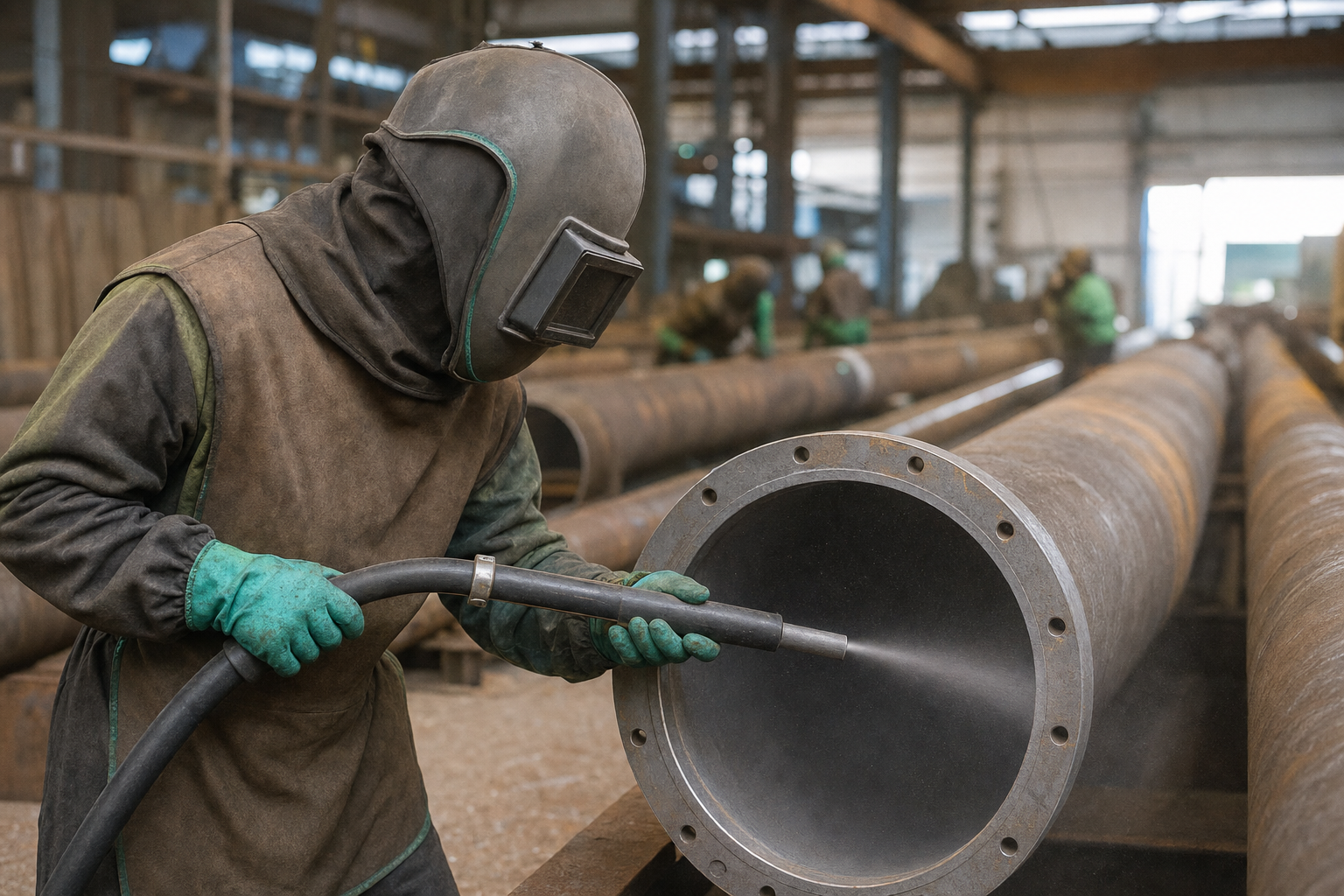Jasa Sandblasting Pipa Batam