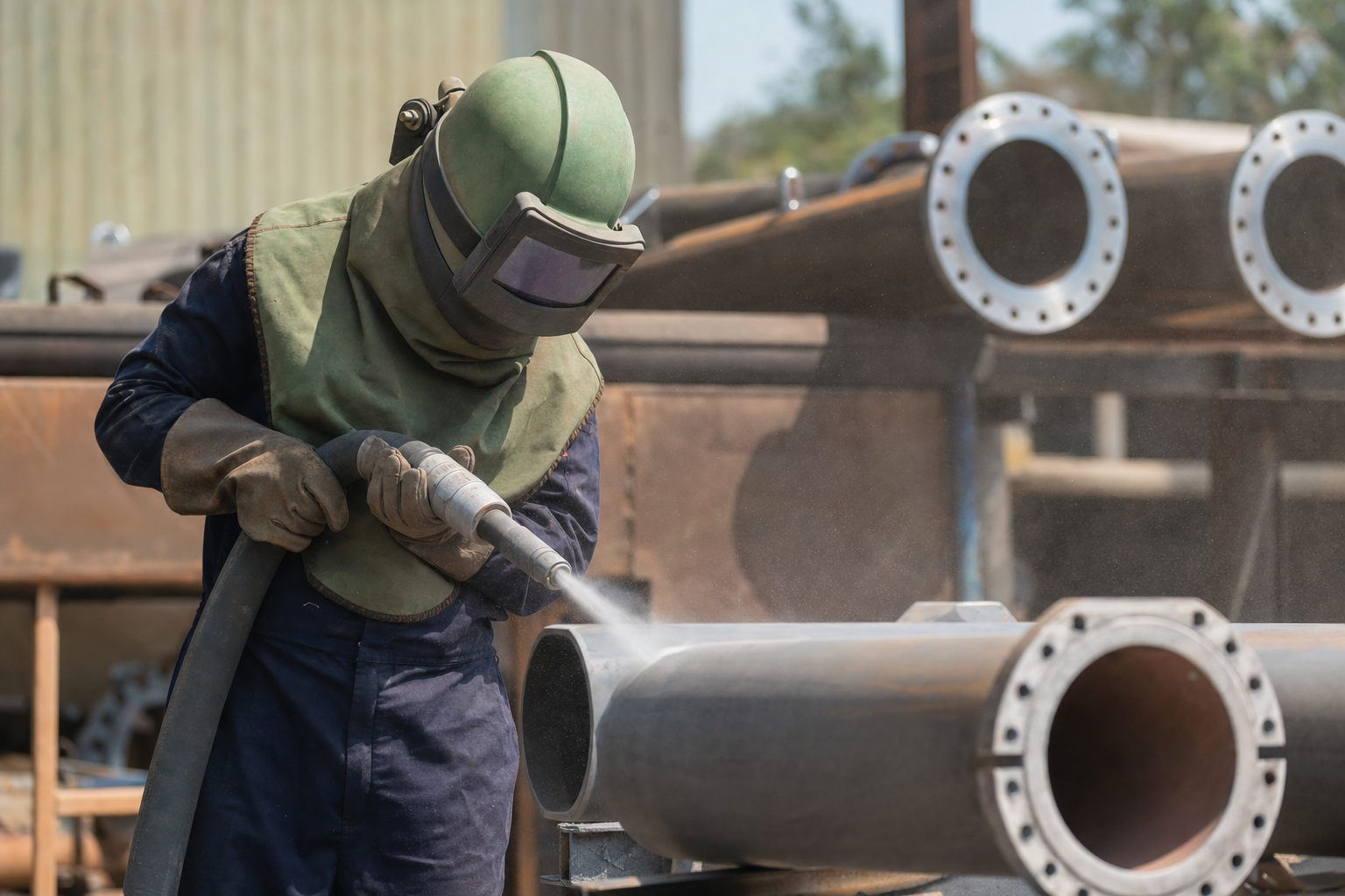 Jasa Sandblasting Pipa Depok