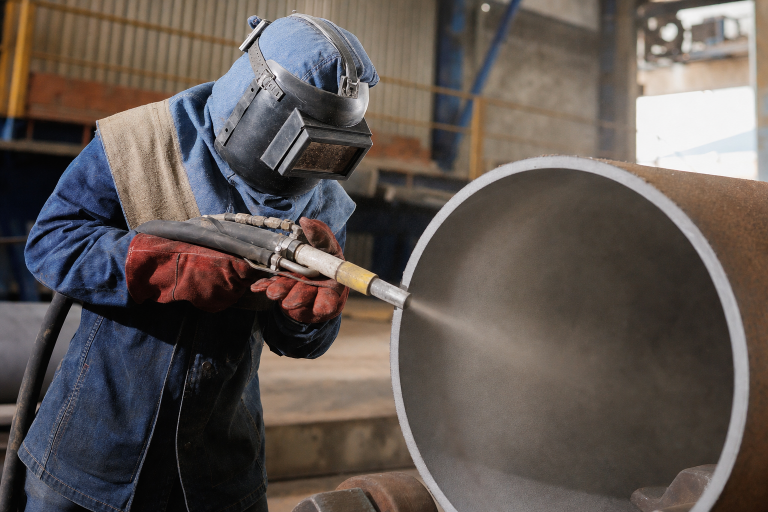 Jasa Sandblasting Pipa Gresik