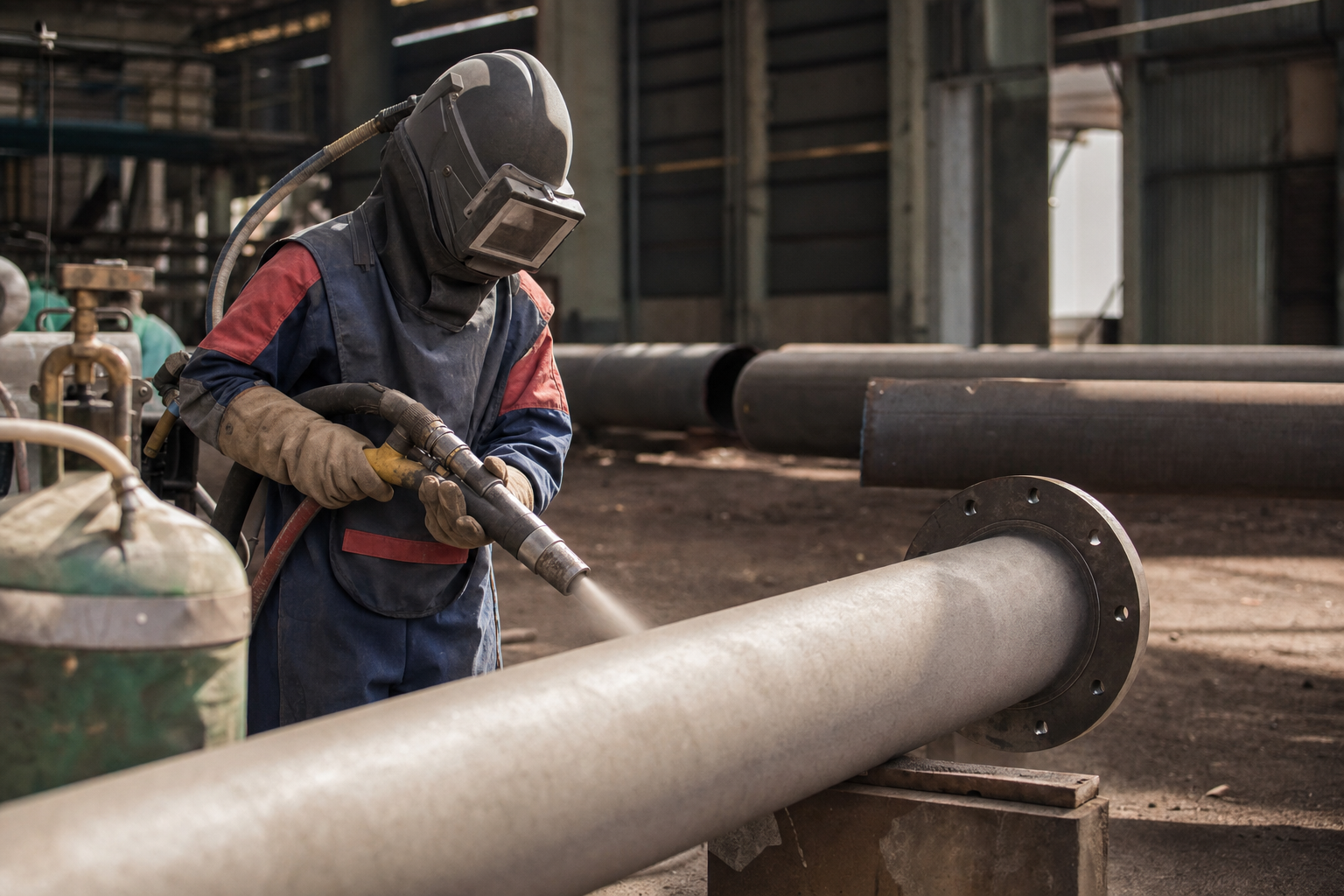 Jasa Sandblasting Pipa Jogja
