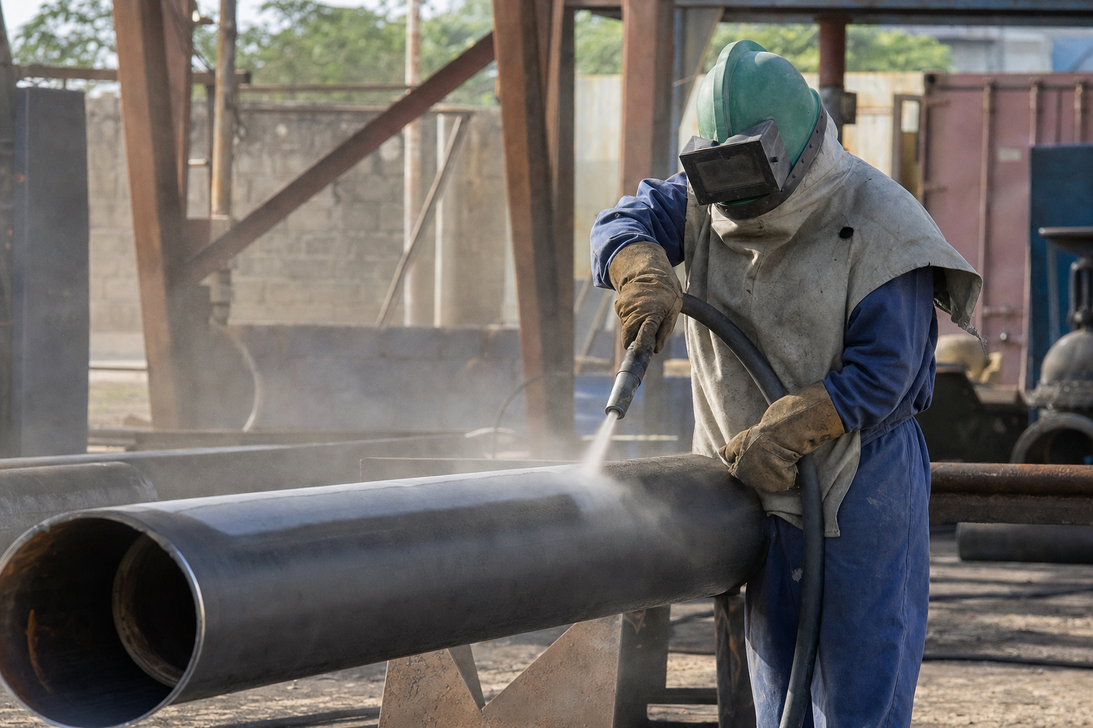 Jasa Sandblasting Pipa Medan