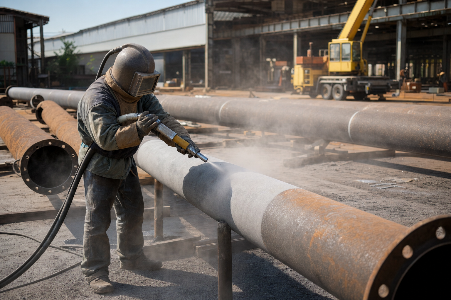 Jasa Sandblasting Pipa Padang