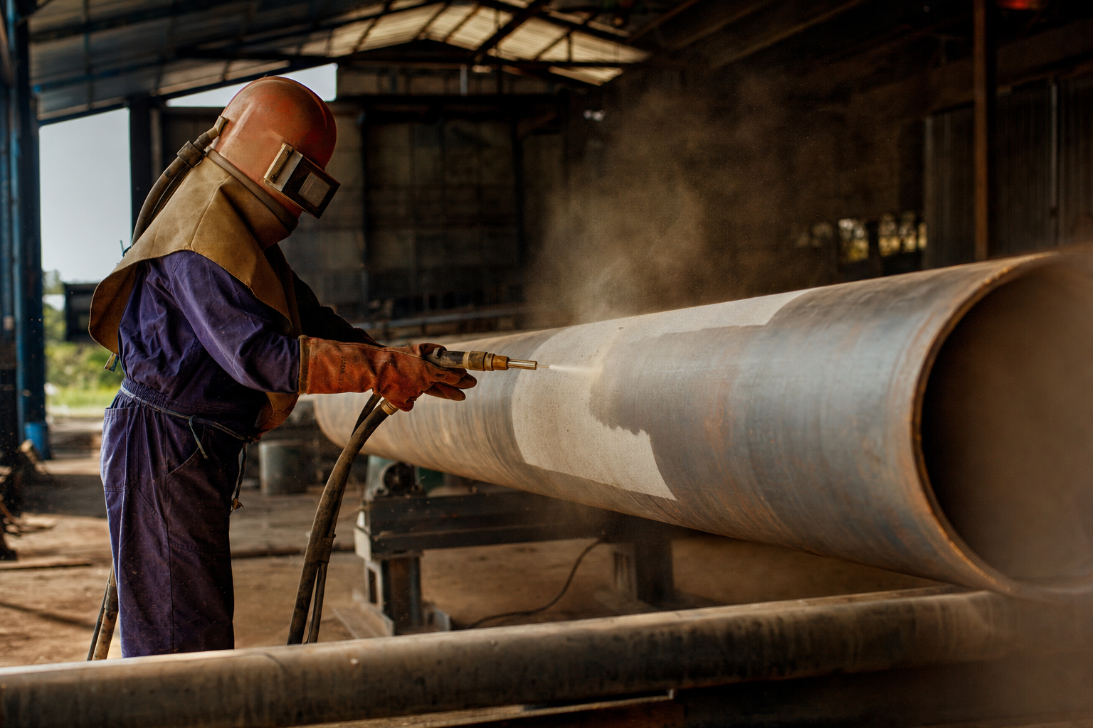 Jasa Sandblasting Pipa Samarinda